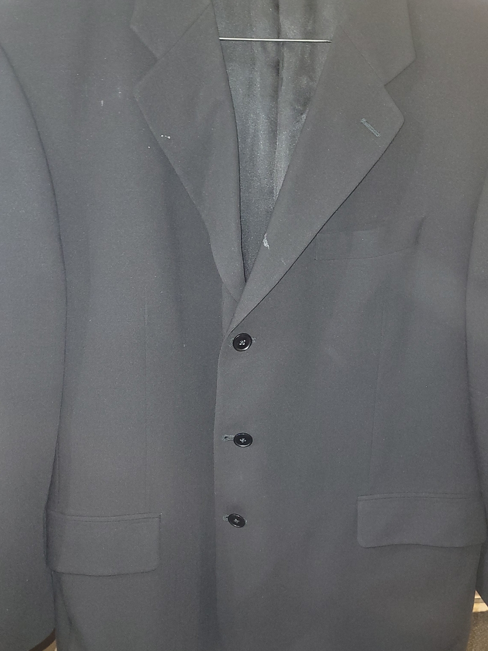 Men's Black Three-Button Blazer - Picture 2 of 13